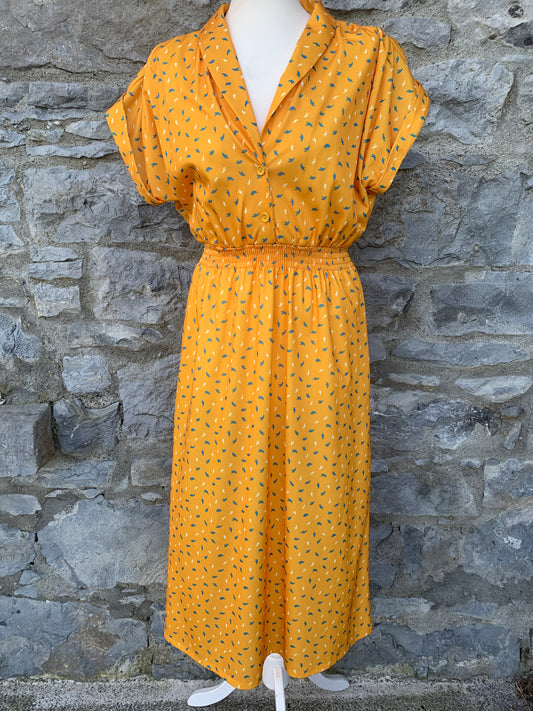 80s yellow midi dress