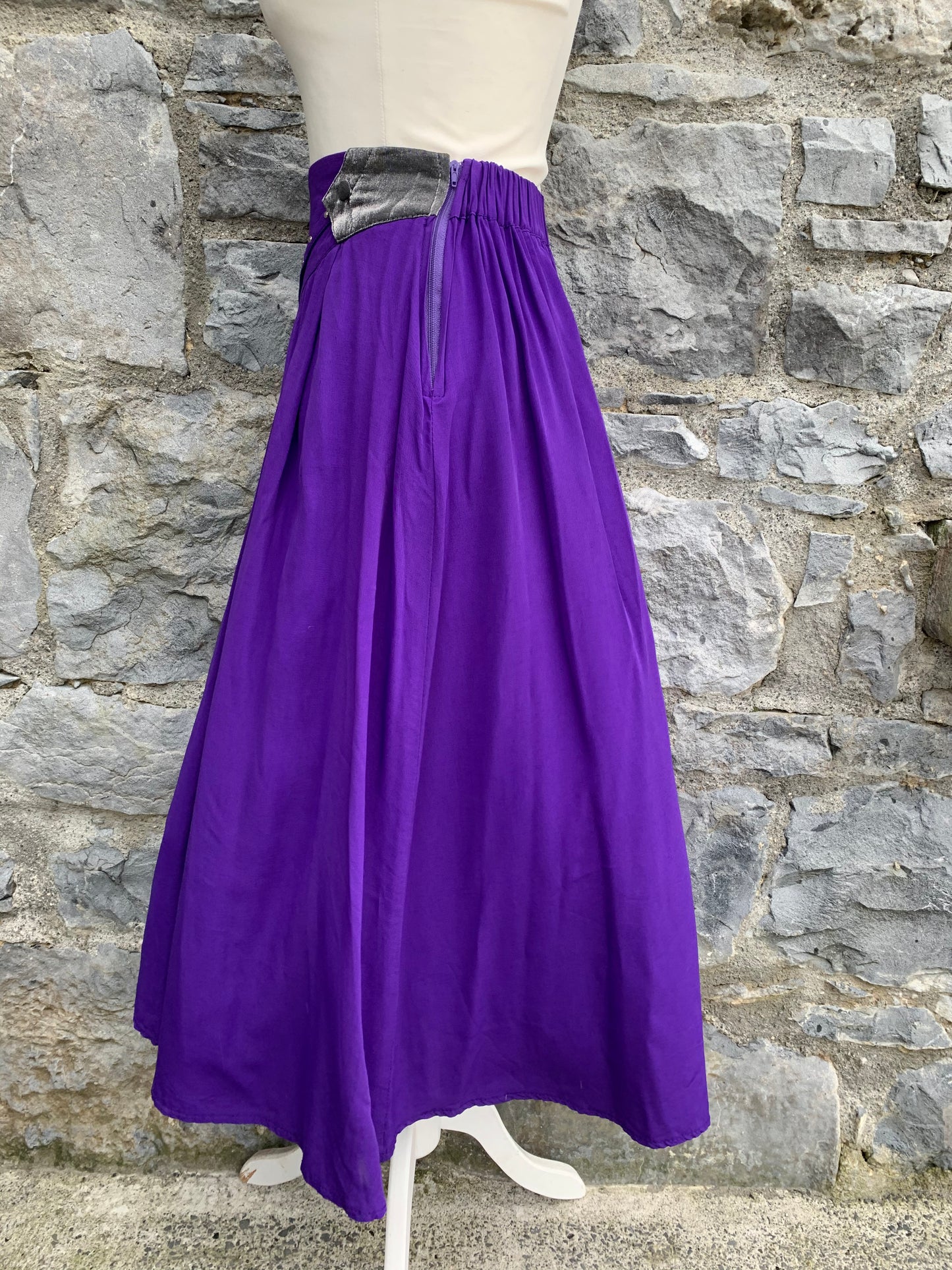 80s purple skirt   uk 6-8