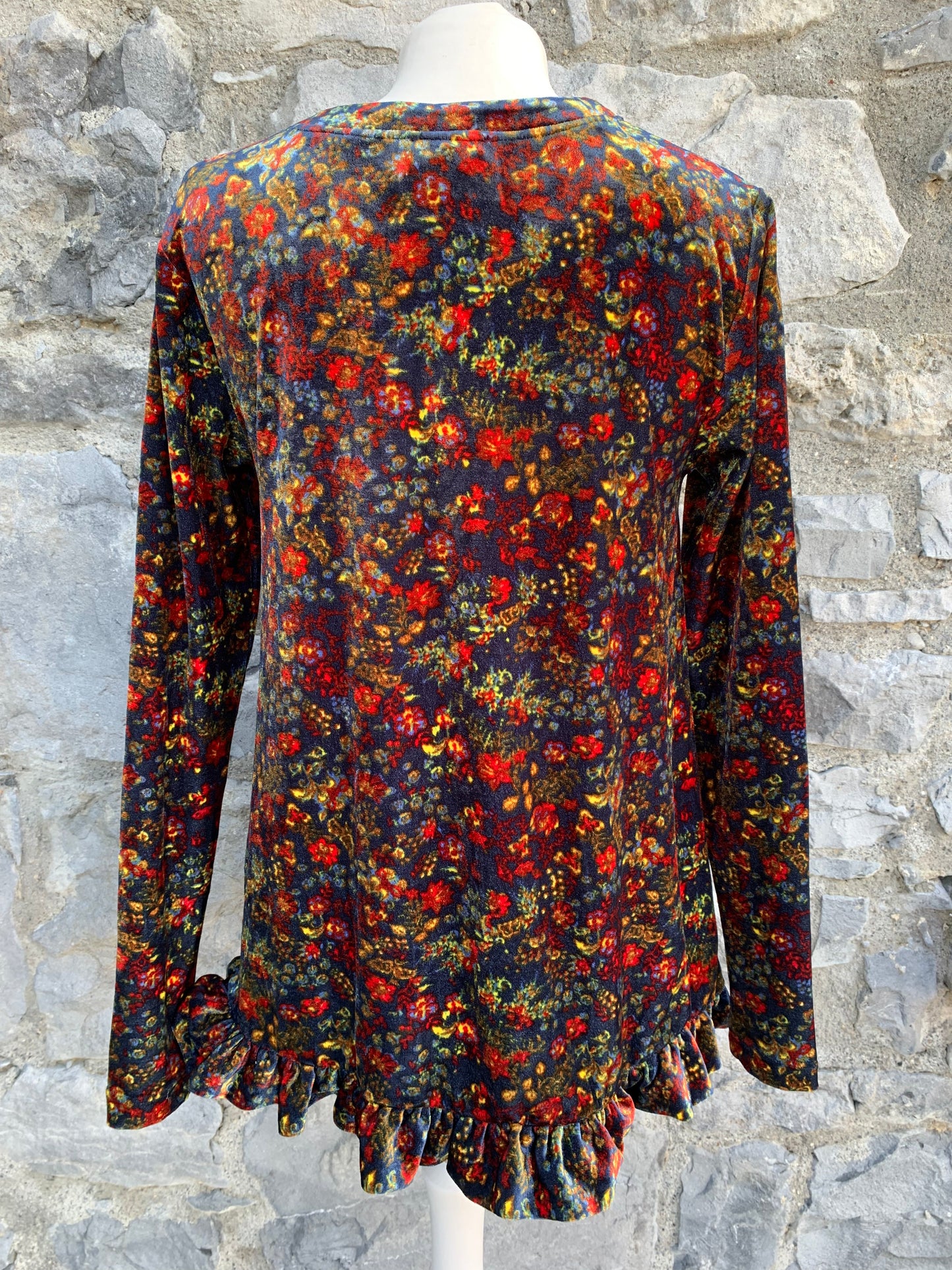 Velvet floral top  uk 8-10