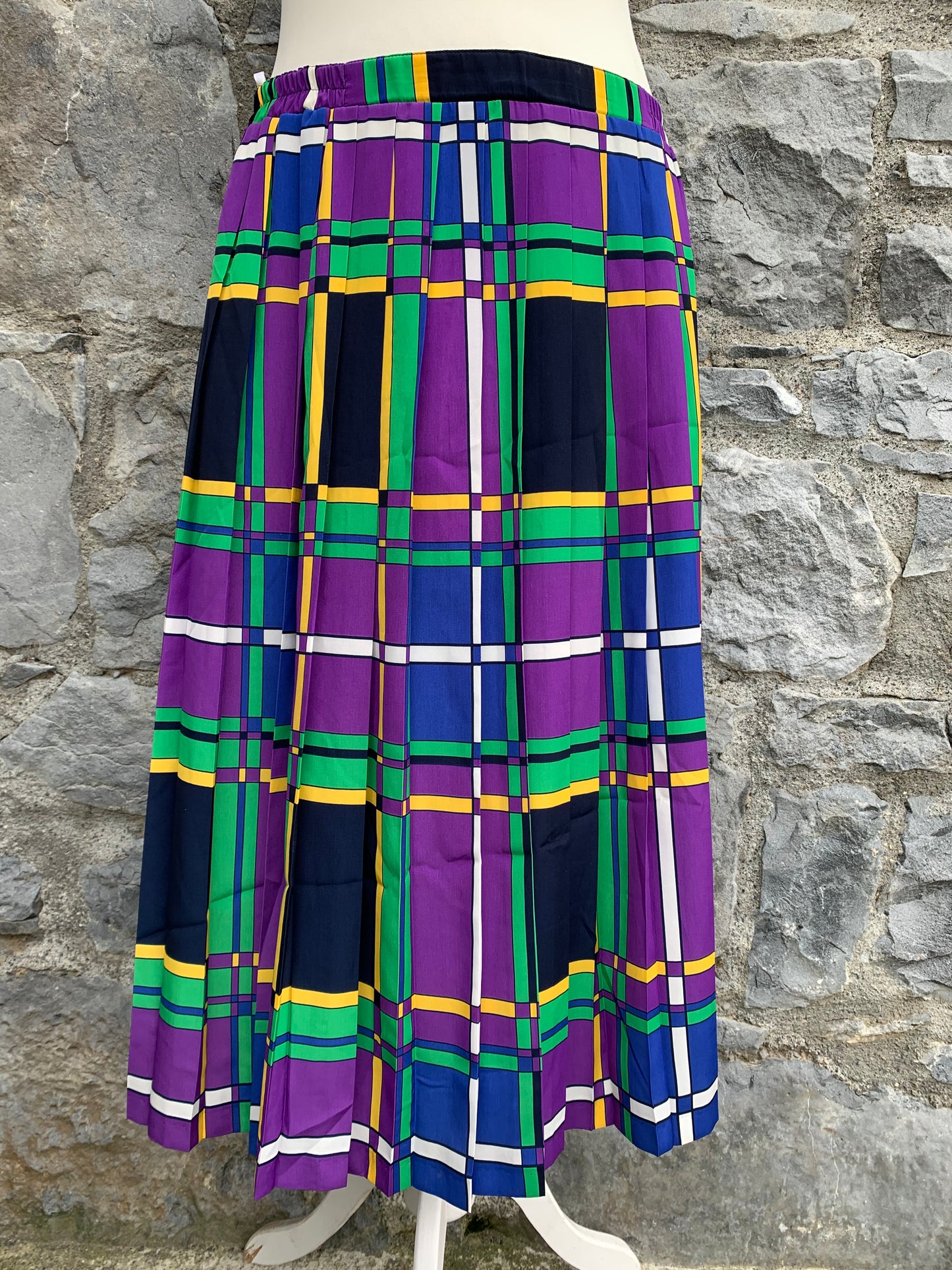 80s colourful pleated skirt   uk 14-16