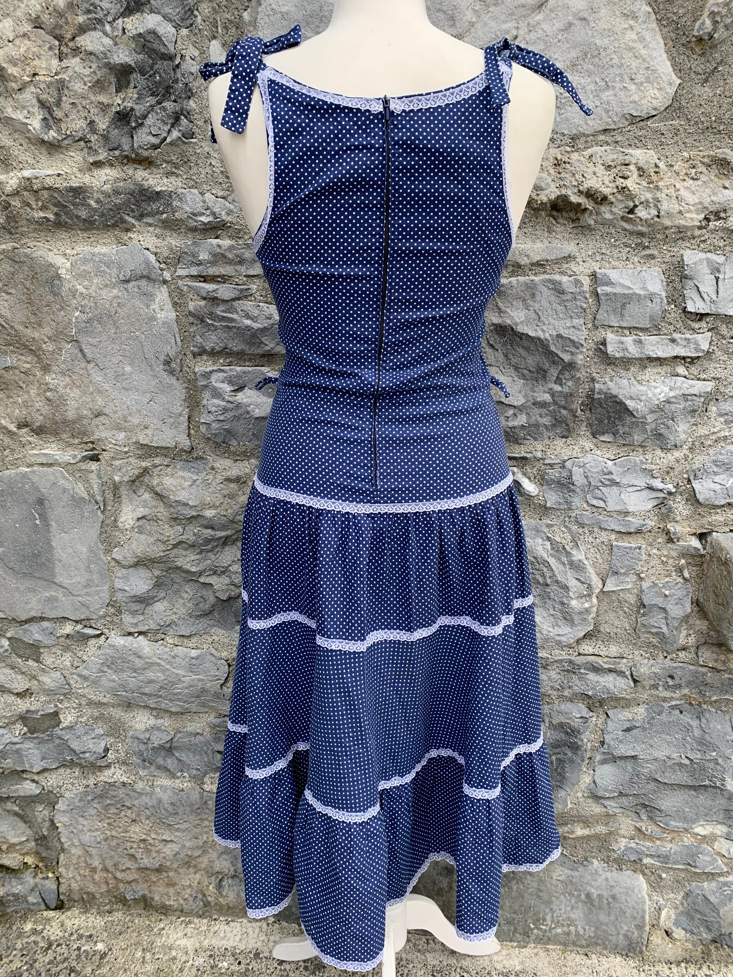 70s polka dot sun dress   uk 6-8