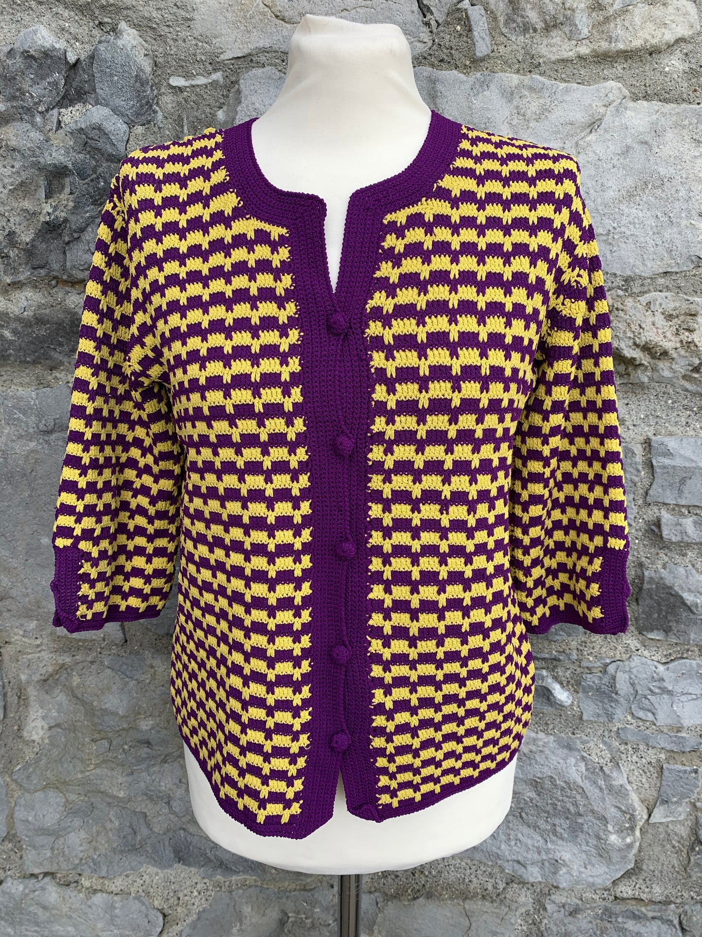 Purple&yellow cardigan  uk 12