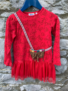 Red dress with a bag   3-4y (98-104cm)
