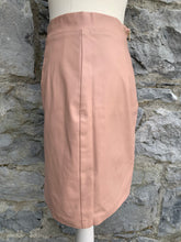 Load image into Gallery viewer, Faux leather pink skirt  uk 10
