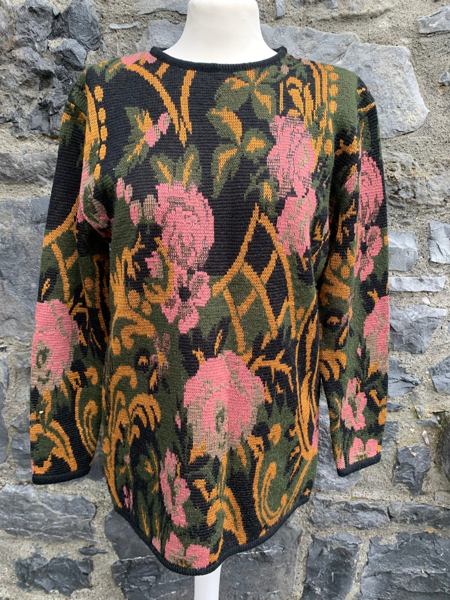 80s floral jumper UK 8-10