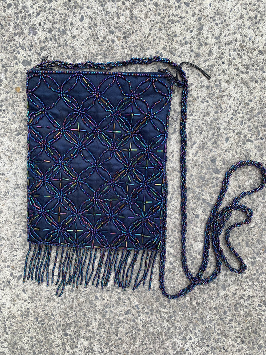 Navy bead bag