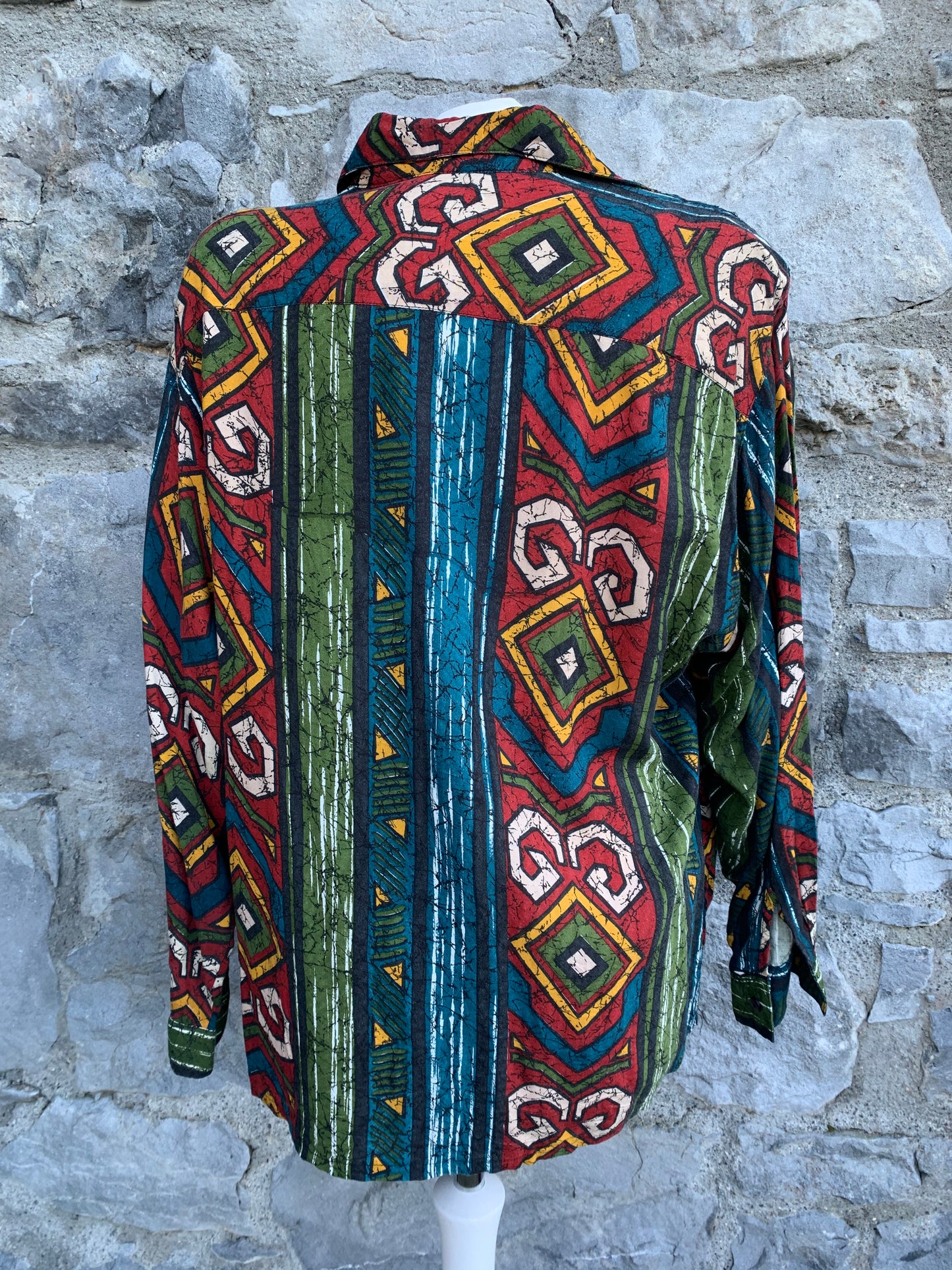 80s Aztec print shirt   uk 12