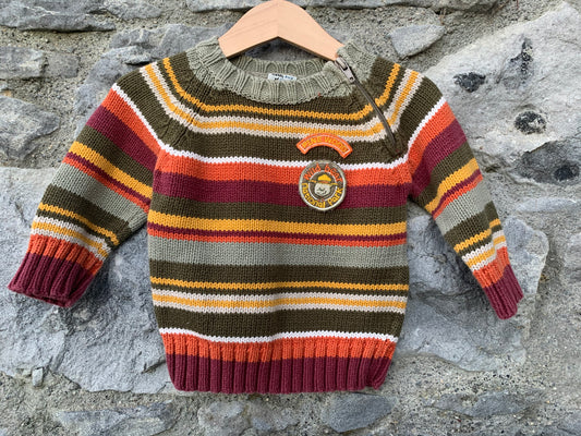 Brown&orange stripy jumper   6-9m (68-74cm)