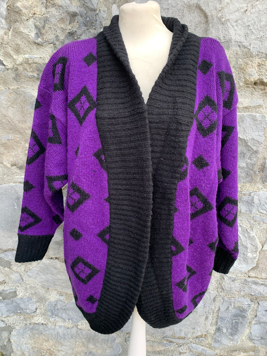 80s purple oversized cardigan uk 14-16