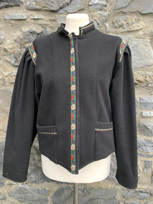 Black embroidered woolly jacket uk 8-10