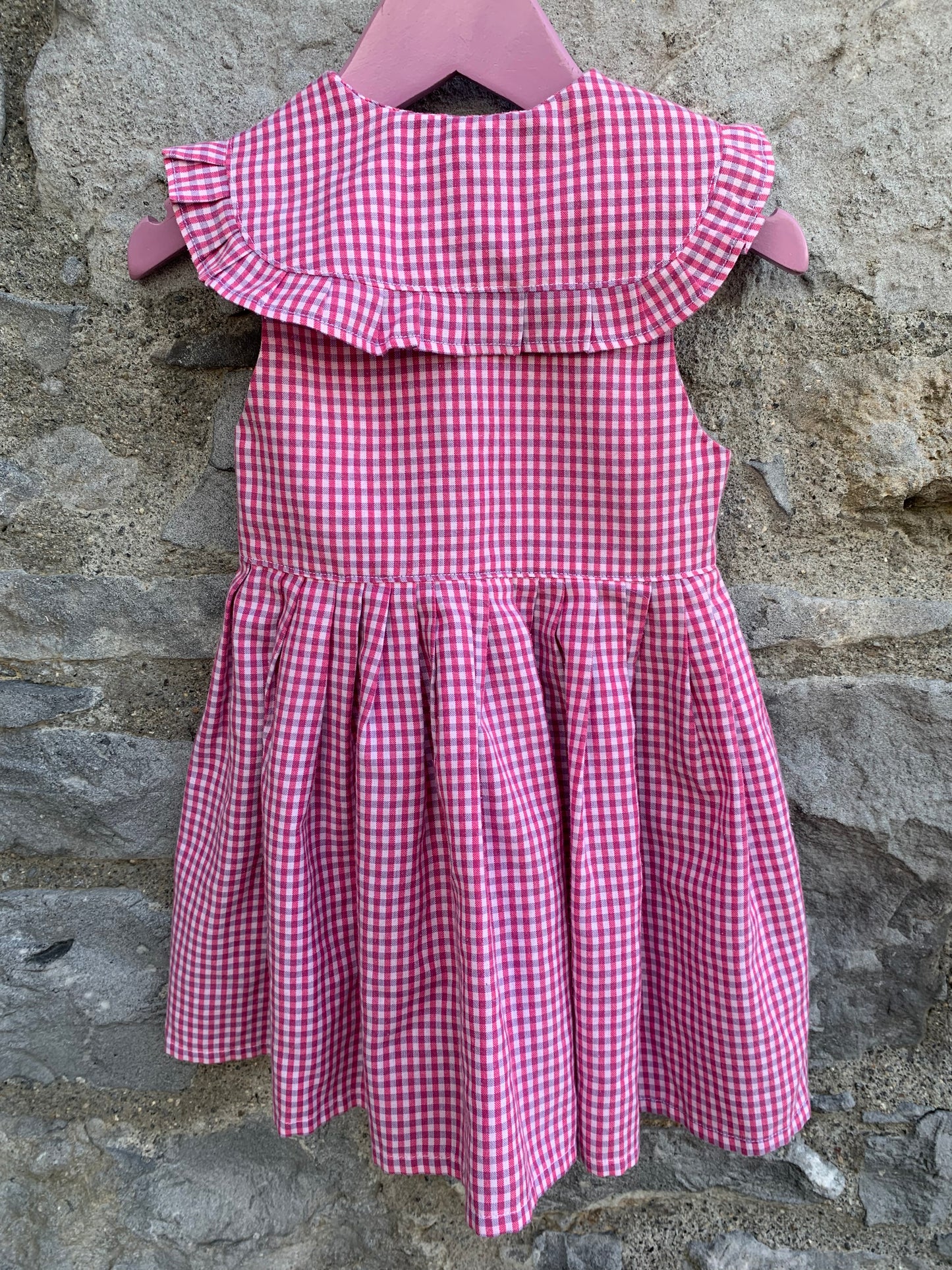 Gingham red dress   2y (92cm)