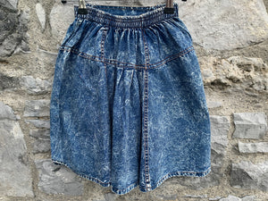 80s denim washed out skirt  10-11y (140-146cm)