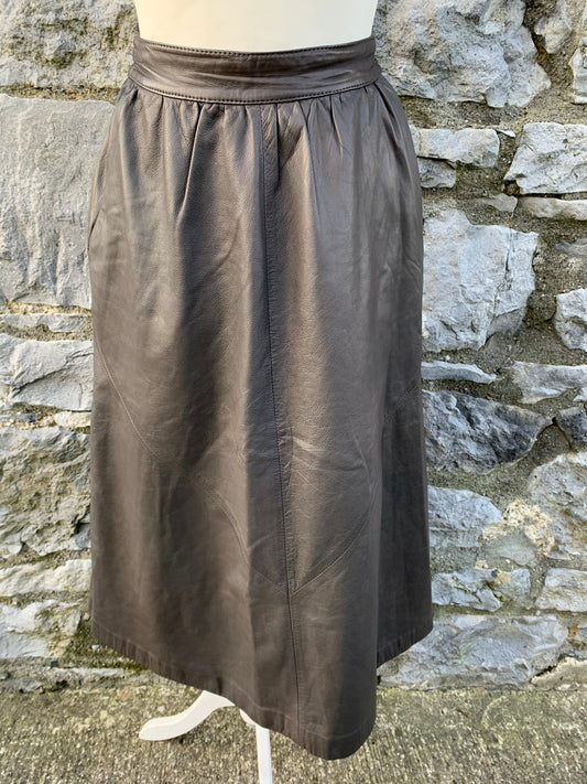 Graphite leather skirt   uk 6