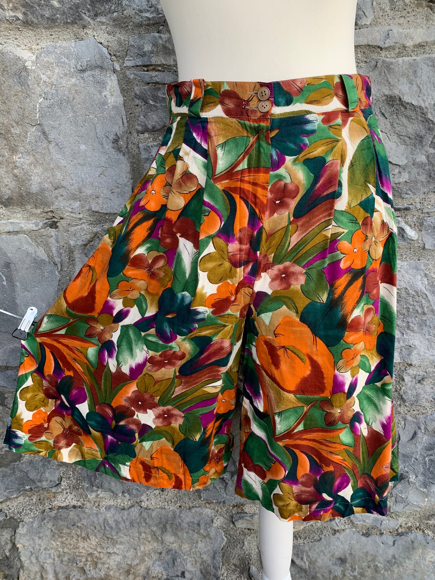 Padonna green&orange floral culottes  uk 10