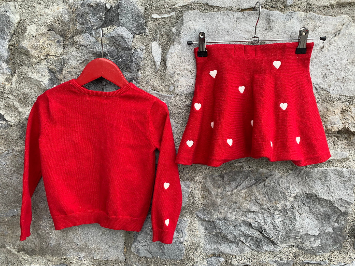 Red set with hearts   2-3y (92-98cm)