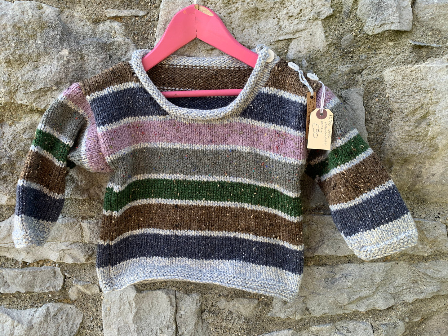 Pure wool stripy jumper