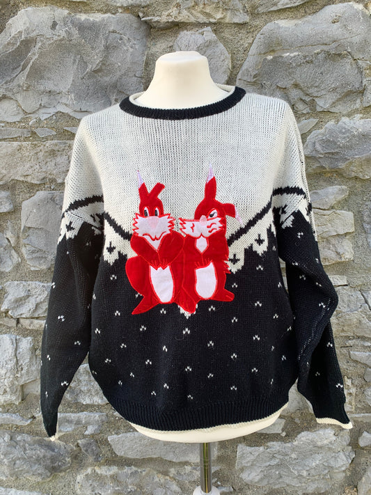 Black and white jumper with bunnies   uk 10-14