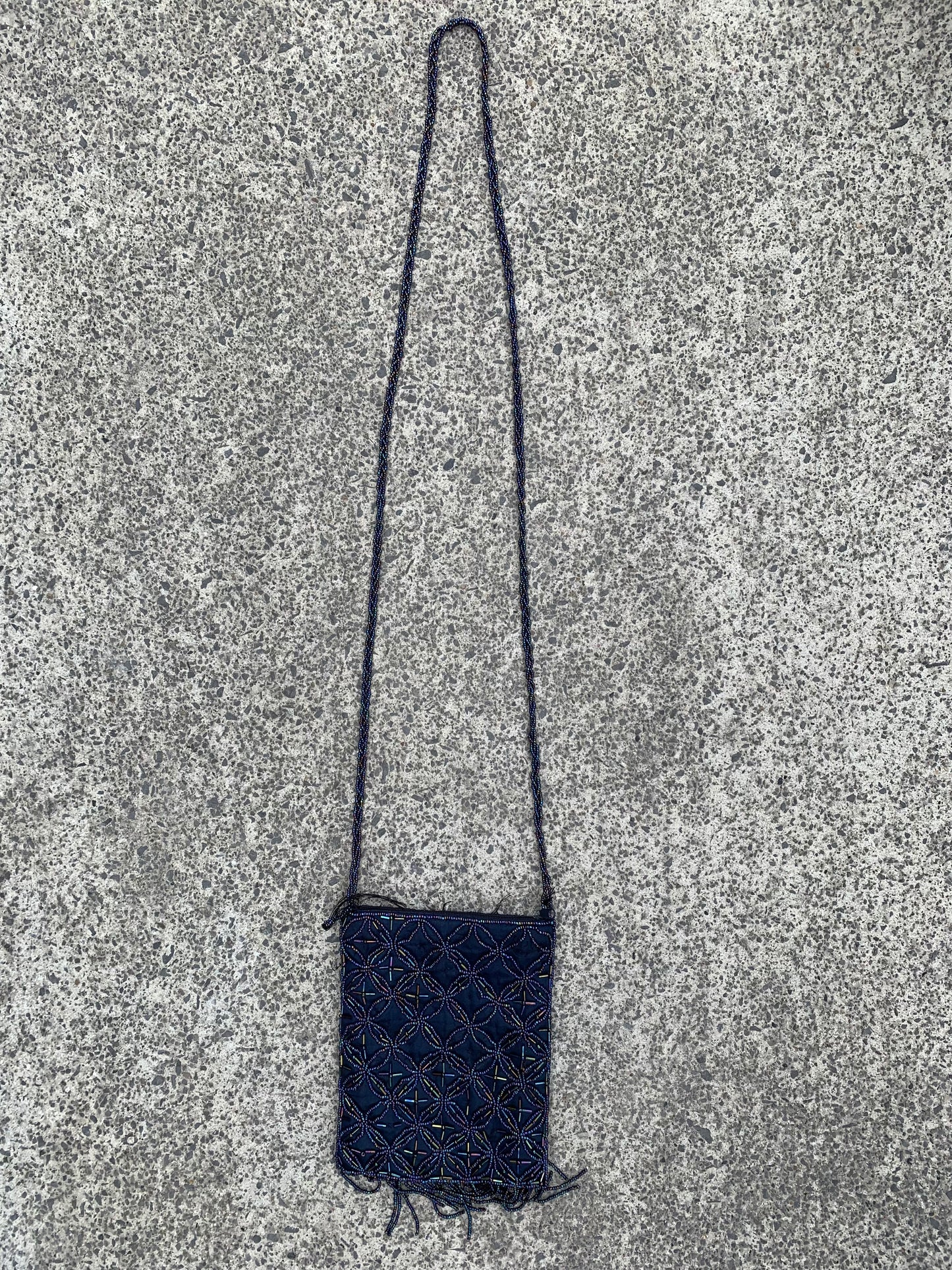 Navy bead bag