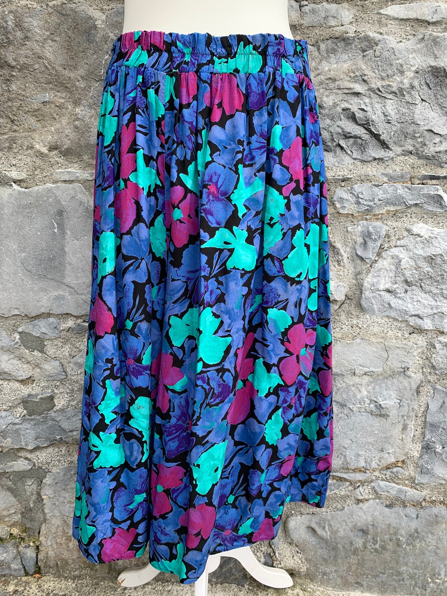 Sonic 80s teal& blue floral culottes   uk 14-16