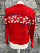 Load image into Gallery viewer, JF Adams red hearts jumper  uk 8
