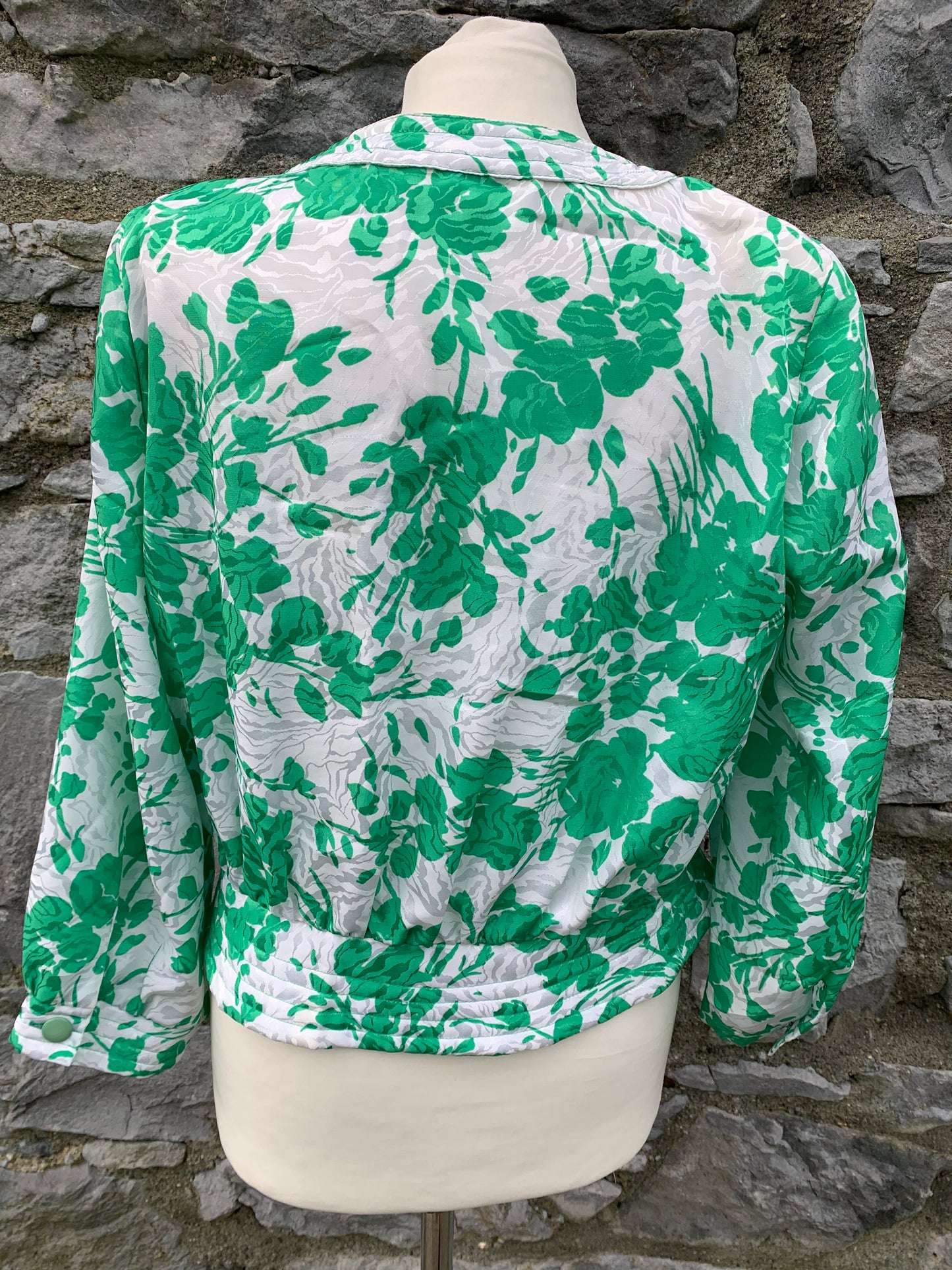 Hardob 80s green&white blouse   uk 14