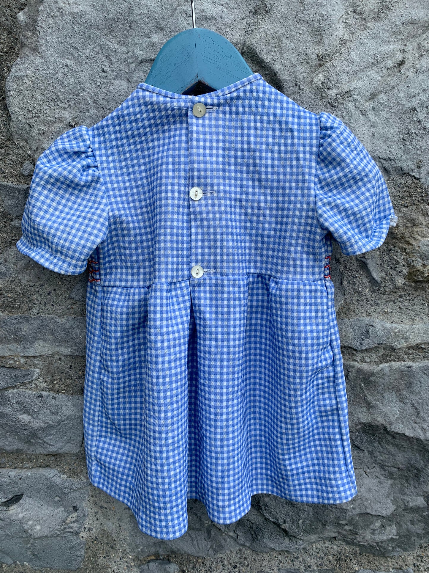 Blue gingham dress  12-18m (80-86cm)