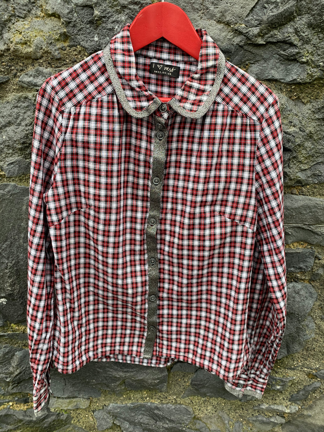 Check shirt with glitter trimming    10-11y (140-146cm)