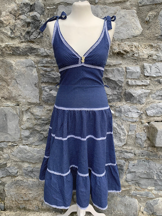 70s polka dot sun dress   uk 6-8