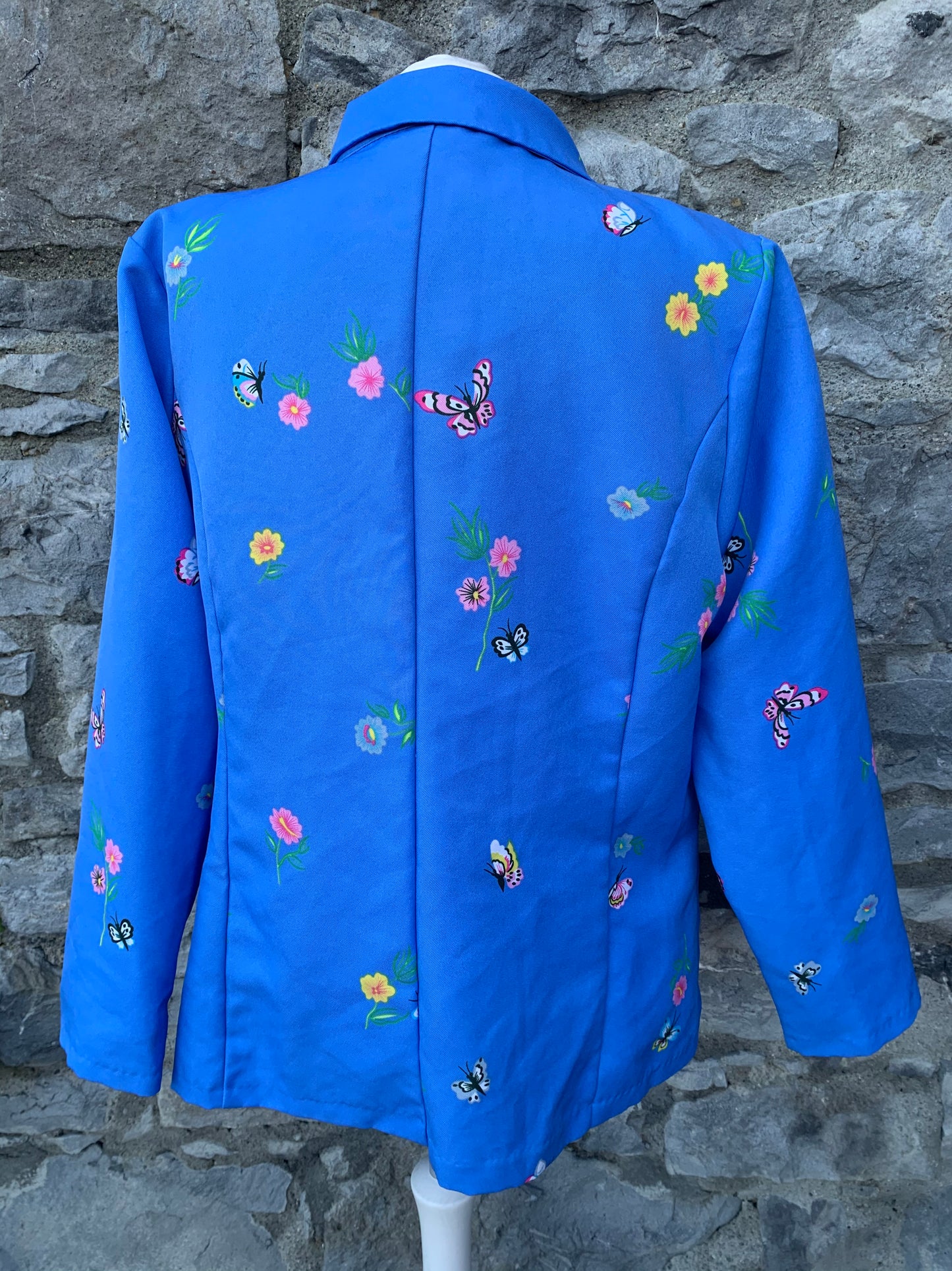 Tudor court blue jacket with butterflies   uk 14