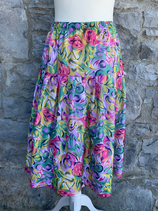 80s colourful floral skirt  uk 8-12