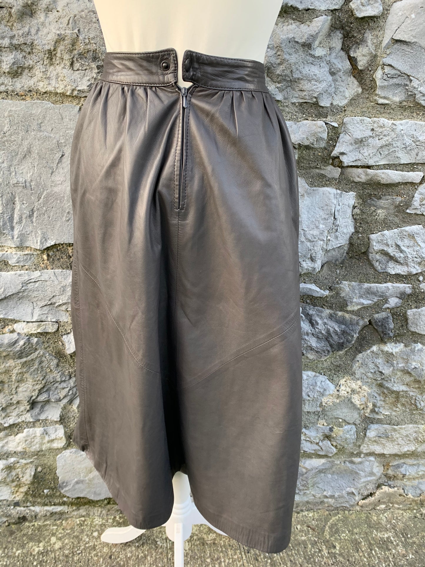 Graphite leather skirt   uk 6