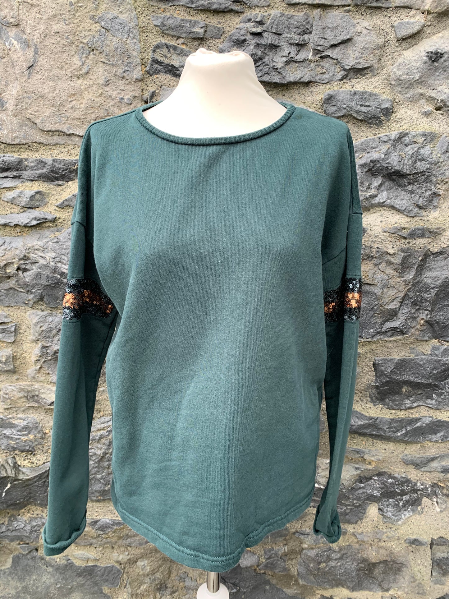 Green oversized sweatshirt  uk 12