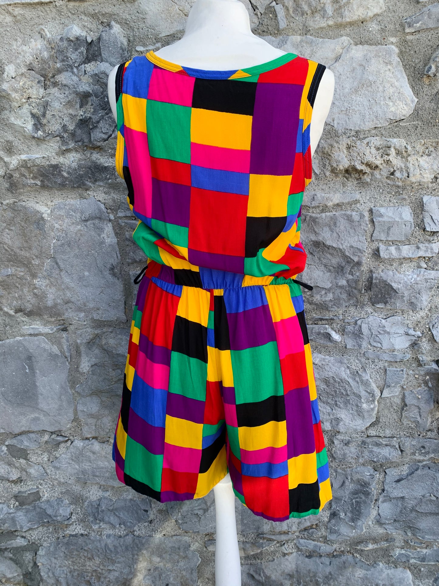 Colourful squares short jumpsuit  uk 10