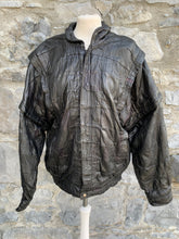 Load image into Gallery viewer, Black patchwork leather jacket  Medium
