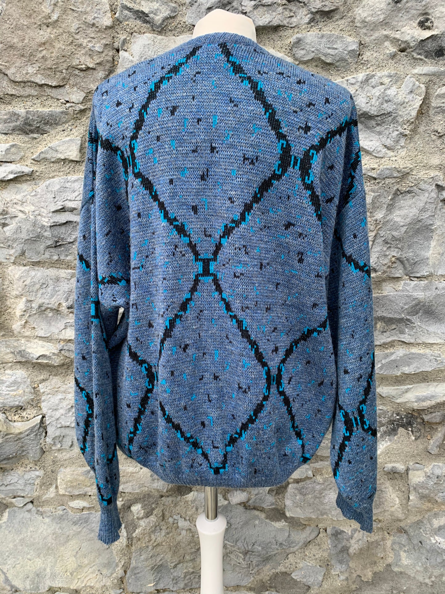 Ritti 80s blue geometric jumper  Large