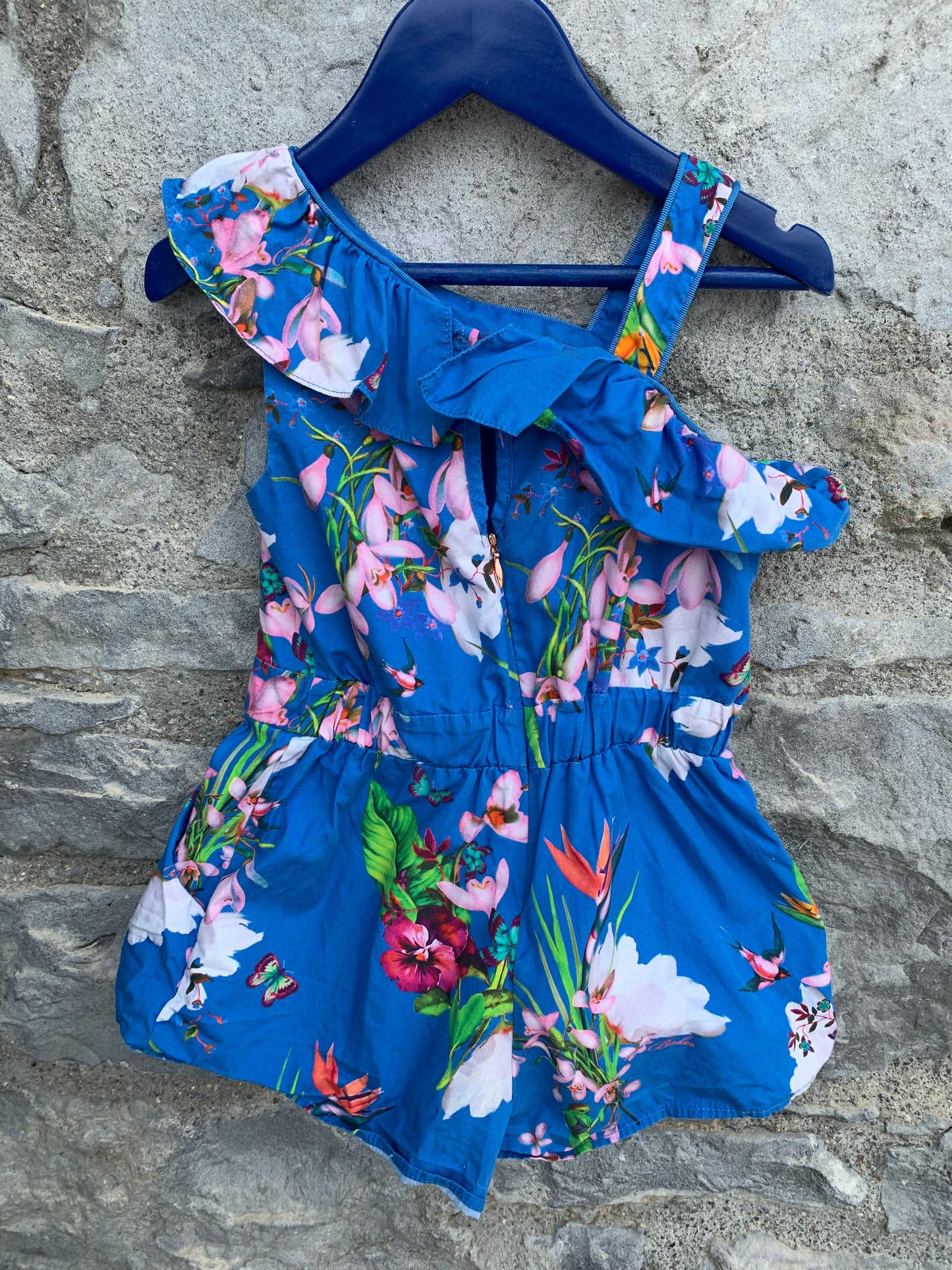 Blue floral jumpsuit  3-4y (98-104cm)