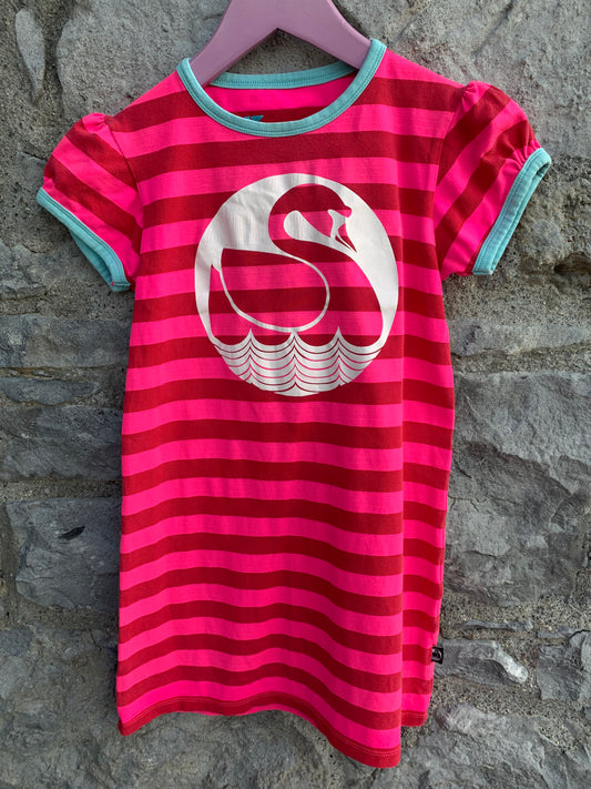 Stripy pink dress  5-6y (110-116cm)