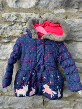 Load image into Gallery viewer, Navy polka dot jacket with appliqués   3-4y (98-104cm)
