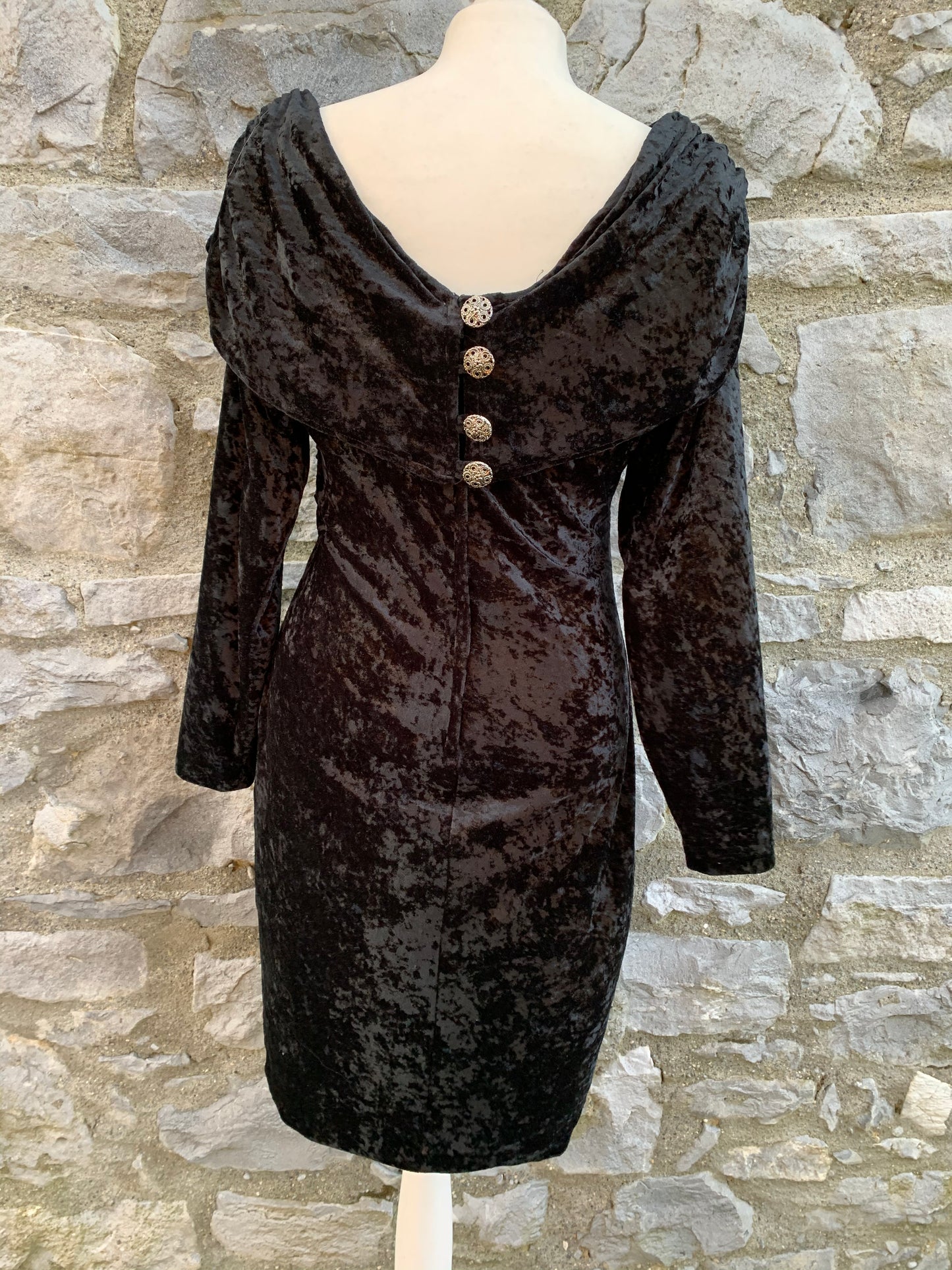 Chaps black velvet dress