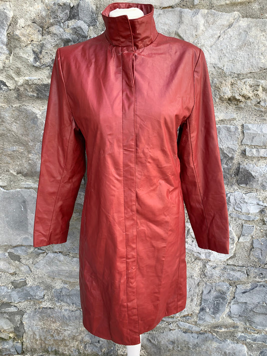 Red leather coat  uk 10