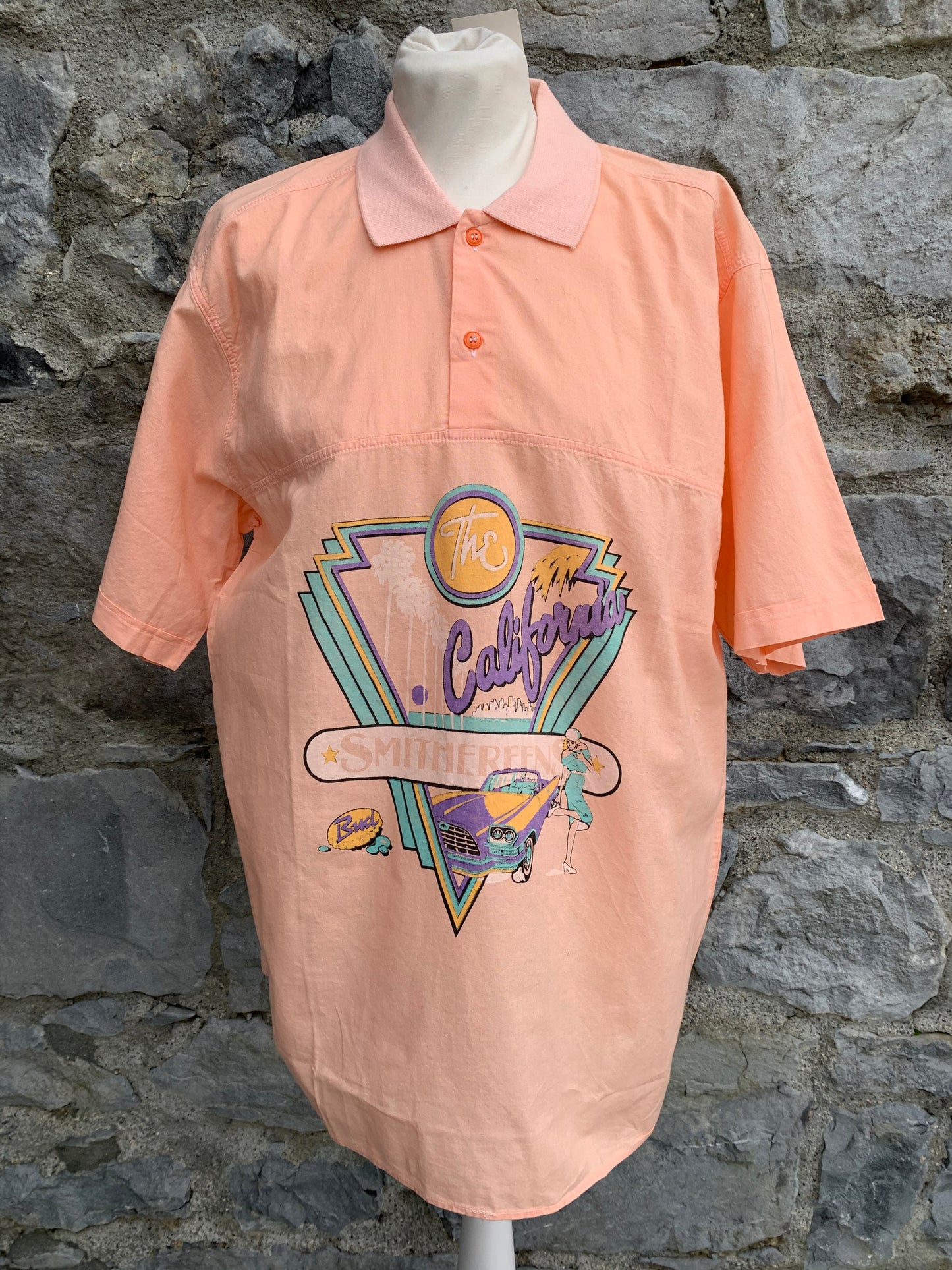 80s California peach T-shirt   Medium