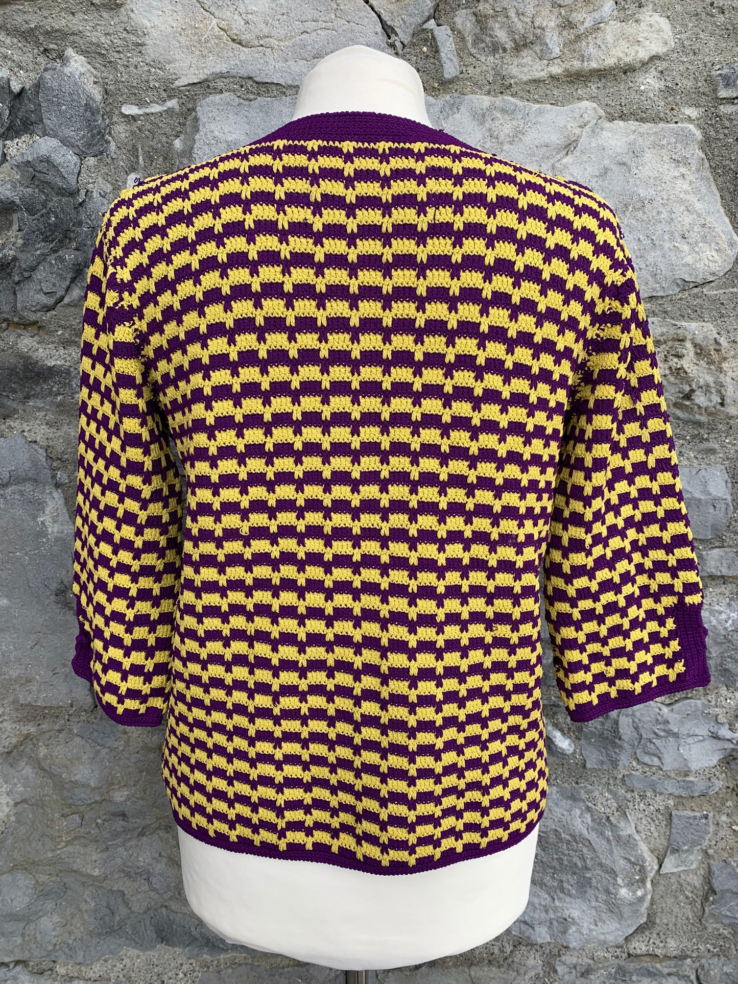 Purple&yellow cardigan  uk 12