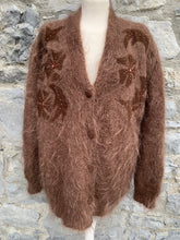 Load image into Gallery viewer, Hairy brown cardigan  uk 14-16
