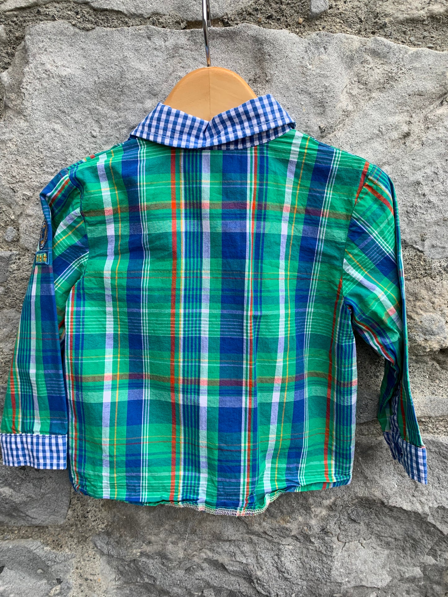 Blue check shirt  9-12m (74-80cm)