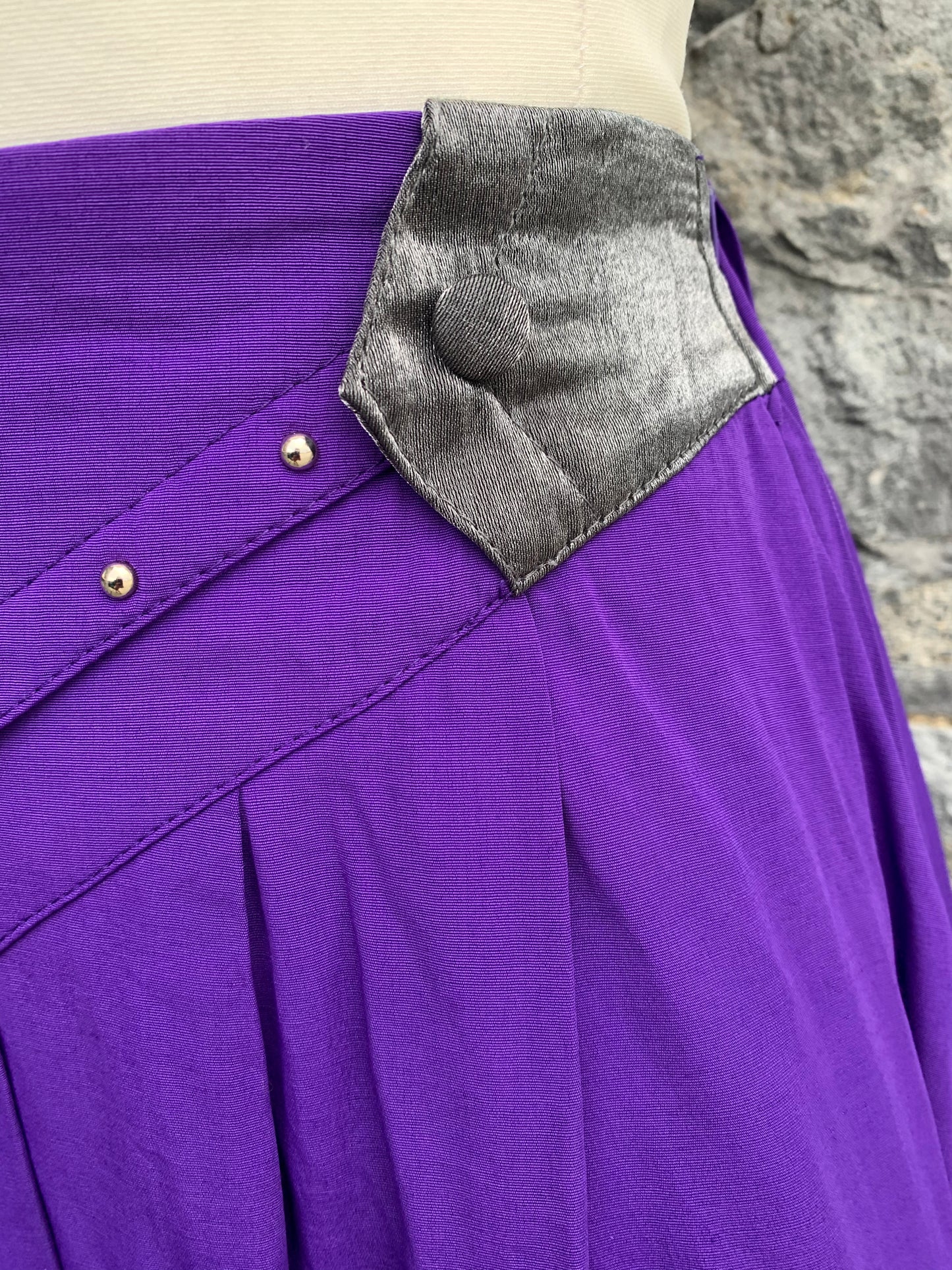 80s purple skirt   uk 6-8