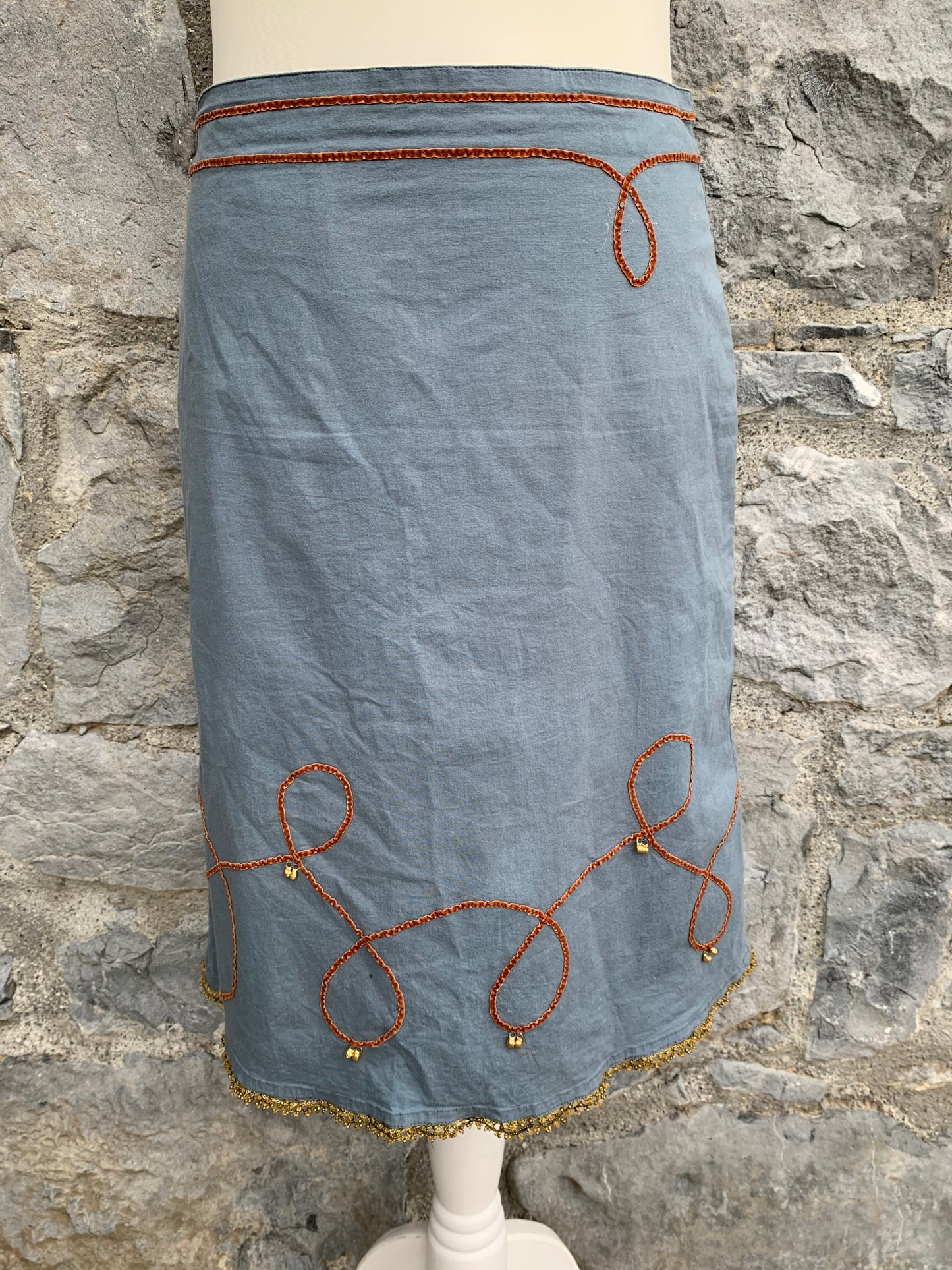 Grey skirt with tiny bells uk 10