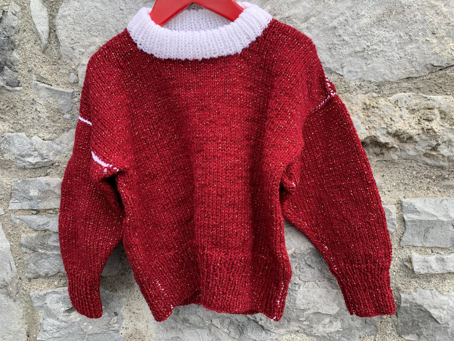 Maroon glitter jumper  4y (104cm)