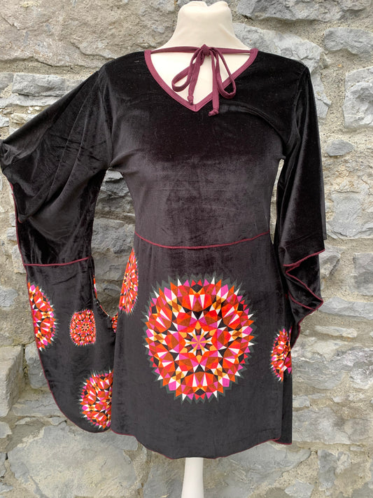 Funky black velvet tunic   uk 10-12