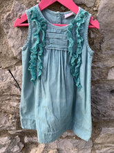 Load image into Gallery viewer, Cord pinafore with ruffles   3-4y (98-104cm)
