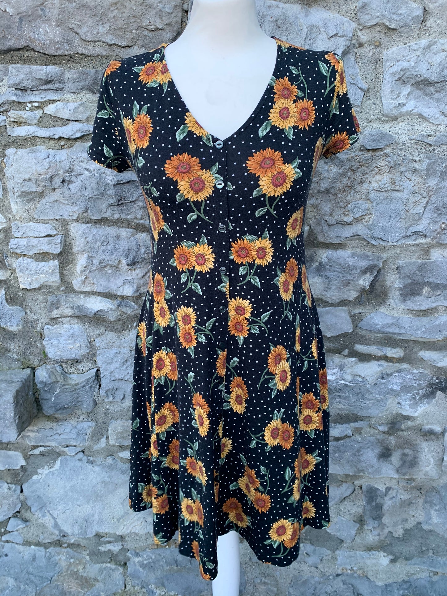 90s sunflower dress   uk 8-10